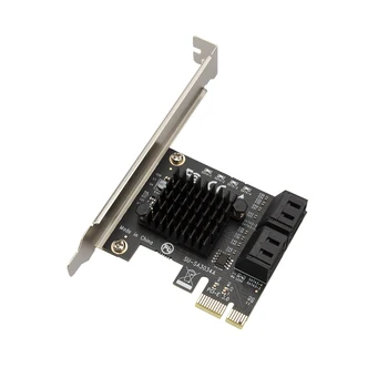 4 Porty SATA III PCI E Express 3.0 X1 Radič Rozširujúca Karta Adaptéra 6Gbps Extender Stúpačky Karty Adaptéra Napájací Kábel