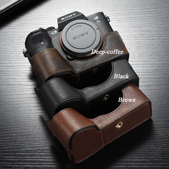 Ručné Sony A7M4 Kožené Fotoaparát Prípade Taška Typická Kožené Polovicu Tela Kryt Pre Sony A7R4 A7M4 A7S3 A1