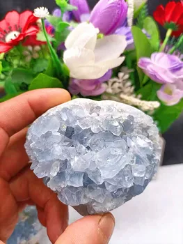 Prírodné quartz crystal blue crystal crystal klastra domáce dekorácie