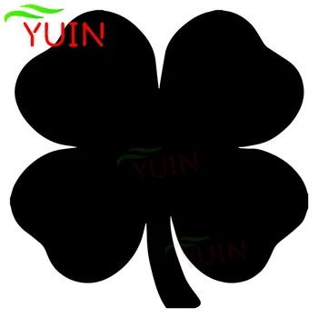 YUIN Four-leaf Clover Rastlín Cartoon Obtlačky Módne Auto Okno Dekorácie PVC Nepremokavé Auto Nálepky Black/white/red/laser/strieborná