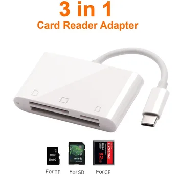 Typ C Pre SD TF Karty CF Card Reader USB C OTG Adaptér pre IPad, Macbook PC Pre Huawei P30 P40 Xiao Samsung S20 S10 S9