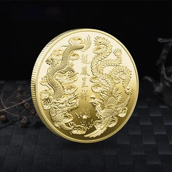 To Znamená, Sľubný Podaných Dragon a Phoenix Veľmi Čínskych Charakteristík Symbolizujú Šťastie Pamätné Mince