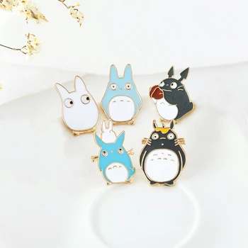 5 Štýl Totoro Anime Odznaky Cartoon Zvieratá Brošne Totoro Rodiny Kovové Kolíky Bundy Klopě Pin Batoh Tlačidlo Šperky Dieťa Darček