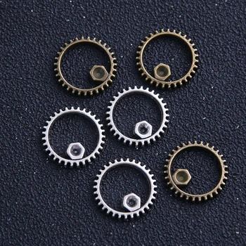 18PCS 17 mm Dve Farby Vintage Kovové Zliatiny Zinku Steampunk Výstroj Charms Fit Šperky, Prívesok Charms Predpoklady