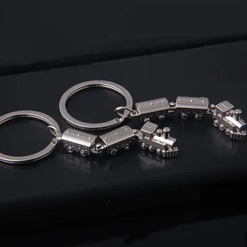 Nové Módne Pohode Vlak Model Zliatiny Metal Keychains) Gomp Malý Krúžok na kľúče príveskom Auto Prívesok Taška Trinket pre Mužov, Ženy Šperky
