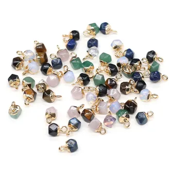 Prírodné Oddiel Rose Quartzs Lapis Lazuli Prívesok Malý Bean Tvar Kameňa, aby Šperky DIY Náhrdelník 6x6mm