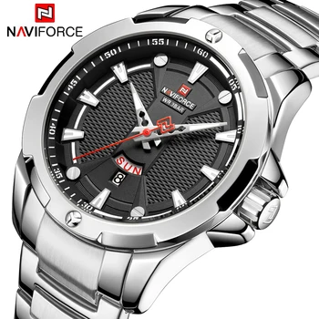 NAVIFROCE Nové Luxusné Značky pánske Hodinky Plné Oceľové Business Náramkové hodinky Vodotesné Quartz Mužov Sledujte Muž Hodiny Relogio Masculino