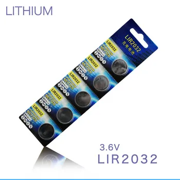 Vysoká kvalita Ortuti zadarmo 3.6 V LIR2032 li ion Nabíjateľná batéria, gombíková Tlačidlo CMOS Batérie je možné vymeniť CR2032 10pcs/veľa