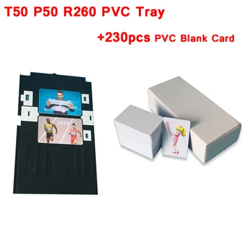 1PC Zásobník karty pre Epson T50 T60 P50 R260 R270 R280 R290 Zásobník Karty atramentová tlačiareň PVC ID Kartu + 230PCS PVC Prázdnu Bielu Kartu