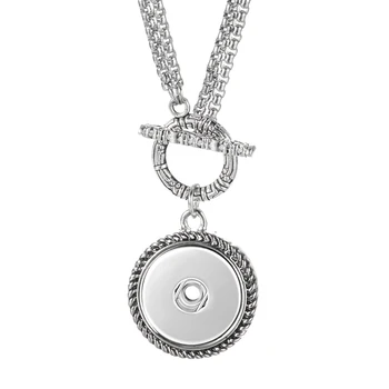 Nerezové Reťaze Vocheng Zameniteľné Jewerly Zázvor Snap Šperky Prepnúť Náhrdelník s Príveskom, pre 18 mm Modul Charms NN-721