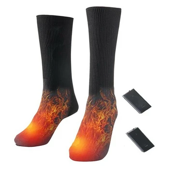 Elektrické Vyhrievané Ponožky Batérie Powered Tepelnej Bavlna Zime Chladné Počasie Nohy Teplejšie Pre Turistiku, Lov Ice Rybolov