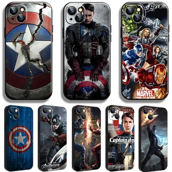 Avengers Kapitán Amerika Pre iPhone 14 13 12 11 Pro 12 13 Mini X XR XS Max SE 7 8 Plus Telefón Prípade TPU Coque Kvapaliny Kremíka