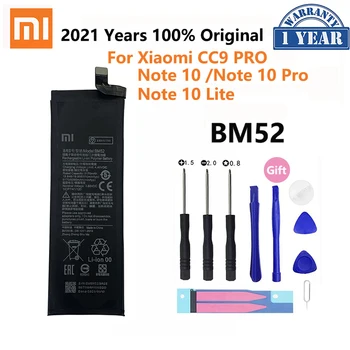 100% Originálne BM52 5260mAh Batérie Telefónu Pre Xiao Mi Poznámka 10 Lite / Poznámka 10 Pro / CC9pro CC9 Pro Náhradné Batérie Bateria