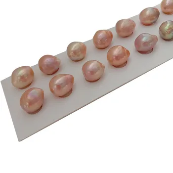 doprava zadarmo,náušnice V párové 2 ks DIY pearl korálky,ružová KASUMI baroková perla,100% prírody sladkovodné perly,POL navŕtaného otvoru