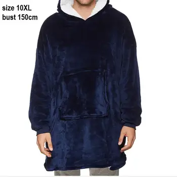 veľkosť 10XL poprsie 150 cm hrubé fleece mikiny mužov Zime Teplé Vrecká Mikiny Prikrývky Deky Fleece Domáce oblečenie