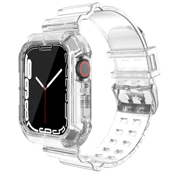 Šport Jasné Band + puzdro pre Apple Hodinky Ultra 8 7 6 SE 5 4 3 silikónové watchband iwatch Popruh 40 mm 38 mm 44 mm 42mm 41mm 45 mm 49 mm