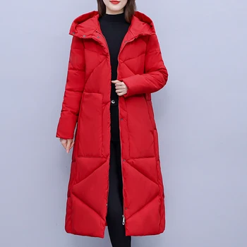 Beardon Zimné Dámske Dlhý Kabát Pribrala Čínskom Štýle Retro Slim Farbou Dole Kabát Bavlna