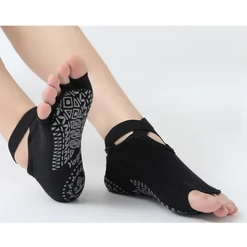 Toeless Non Slip Ženy Jogy Ponožky s Úchyty pre Pilates Balet Barre Tanec Naboso Cvičenie Otvorené Prst Fitness Posilňovne, Športové Ponožky