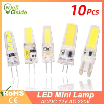 10pcs KLASU Stmievateľné LED G4 Svetlo G9 Led Lampa 220V AC DC 12V G9 LED 3W 5W 6W SMD 2835 LED Osvetlenie nahradiť Halogénové bodové svetlo