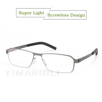 YIMARUILI Screwless Dizajn Zliatiny Ultralight Retro Krátkozrakosť A Ďalekozrakosť Okuliare, Optické Predpis Okuliare Rám Mužov LDBG1