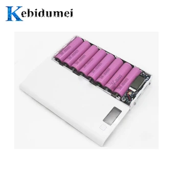 kebidumei 18650 Batérie Prípade Externého Dual USB DIY Power Bank Nabíjačku Box Shell 8 * 18650 LCD Displej Pre Mobilné Telefón Nabíjanie