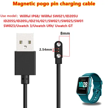2pin USB Universal Magnetické Nabíjací Kábel 2.54 ihrisku usb 1 na 2 pogo pin Magnetické Nabíjací Kábel Muž pre ID205S/L/U ID216/SW025