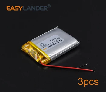3ks/Veľa 3,7 V 500mAh 552535 Nabíjateľná li Polymer Li-ion Batéria Pre Tablet PC Power bank mobilné elektronické časť DIY Reproduktor