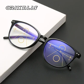 CRIXALIS Bifocal Progresívne Okuliare na Čítanie Ženy 2023 Vintage Optické Predpis Okuliare Rám Mužov Počítač Okuliare UV400
