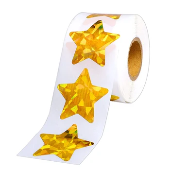 Holografické Gold Star Samolepky pre Deti Odmenu 100-500Pcs Fólie Star Nálepky, Nálepky na Stenu, Remeslá Triednymi Učiteľmi Dodávky
