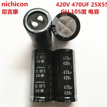 2 KS/10PCS 470uf 420v Nichicon GU/GN 25x55mm 420V470uF modul Snap-in PSU Kondenzátor