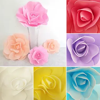1PC Fleur Rose Flower PE Pena Stenu Pozadia Dekor Umelý Kvet, Kvety Veľké Steny Výzdoba