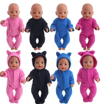 4 Farby Roztomilý Hrubé Rúna Pyžamo & Sleepwear pre 18-Palcové Dievča Bábiku & 43 cm Narodil Baby Doll Oblečenie Príslušenstvo & Našej Generácie