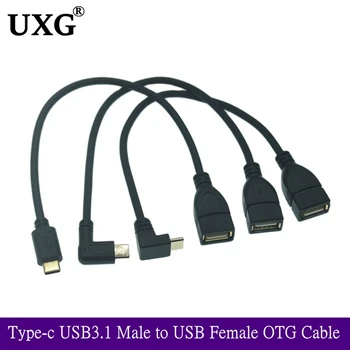 90 Stupňov Typ-C Samec na USB 3.0 Female OTG Kábel Príslušenstvo Pre Notebooky Pre Mobilné Telefóny Chytré Telefóny Kábel Extender