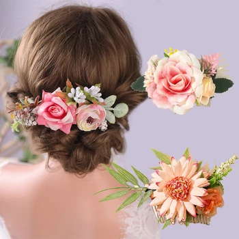 Kvet Vlasy Hrebeňom Koruny Rose Svadobné Svadobné Doplnky do Vlasov Ženský Pôvab Klasickej Vlasy Viniča Módne Vlasy Kolíky pre Ženy