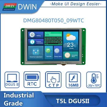 DWIN 5 Palcový 480*800 262K Farieb Zvýrazniť TFT LCD Dotykový Displej Modul UART RS232 S RTC pre ESP32 DMG80480T050_09WTC