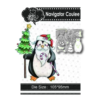 Vianočné Rezanie Kovov Die Penguin Strom Zápisník Razenie Jasné, Pečiatka Dekorácie Tvorivé Razba DIY Remeselné Nové Príchodu 2021