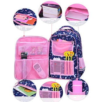 ortopédia školské tašky pre dievčatá vhodné pre triedy 1-6 Kvet cartoon tlač detí školský batoh pre dievčatá sac mochila