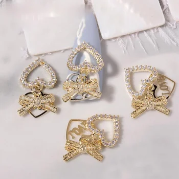 Japonské Srdce v tvare Nechtov Drahokamu Nail Art Šperky, Dekorácie Nechtov Príslušenstvo DIY Nechtov Obtlačky 3D Charms 5 KS