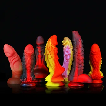 Dildo Análny Plug Flexibilné Silikónové sexuálnu Hračku Pre Ženy, Mužov Plamene Farba Cudzie Fantasy Dildo Dospelých Sex Proeuct dildo na análny dospelých