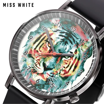 Nové luxusné hodinky módnej osobnosti trend zvierat vlk slon, lev hodinky quartz športové náramkové hodinky