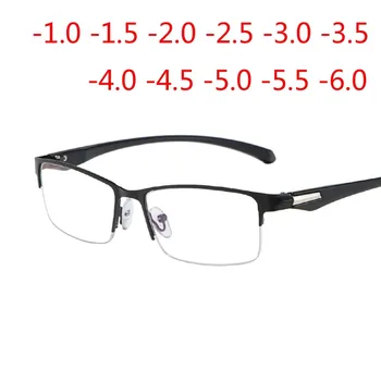 Kovové Pol Rám Skončil Krátkozrakosť Okuliare Ženy Muži Nearsighted Študent Diopter -1.0 -1.5 -2.0 -2.5 -3.0 -3.5 -4.0 -4.5 -5.0 -6.0