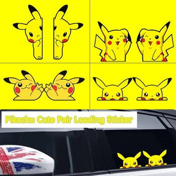 Pokémon Pikachu Kreslené Karikatúry Auto Samolepky Dekoratívne Auto Na Elektrický Pohon Motocykla Roztomilý Osobnosti Reflexné Nálepky