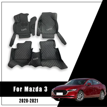 Koberce Auto Podlahové Rohože Pre Mazda 3 Axela Sedan 2020 2021 Styling Vlastné Príslušenstvo Interiéru Anti-Špinavé Nepremokavé Ochranu Tapis