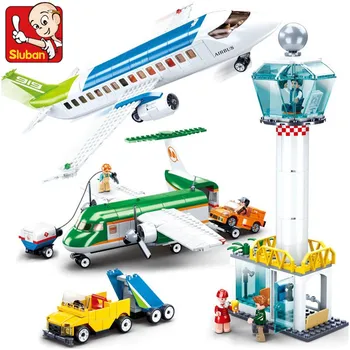 Medzinárodné Letisko Civilného Letectva Záchranné Lietadlo Airbus Rovine Tvorby Stavebné kamene, Tehly Vzdelávacie Hračky pre Deti,