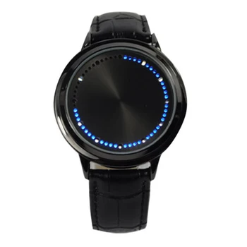 Unisex Móda Cool Touch Displej LED Binárne Náramkové Hodinky Modré Svetlo Elektronické Digitálne Hodinky