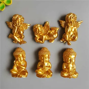 Thajsko Zlatého Budhu, Magnety na Chladničku 3d animovaný Krásny Zlatý Anjel Chladnička Magnetických nálepiek Domáce Dekorácie Darček