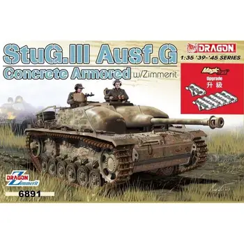 DRAGON 6891 1/35 StuG.III Ausf.G Konkrétne Obrnené w/Zimmerit - zmenšený Model Auta Bonus:sen Trati