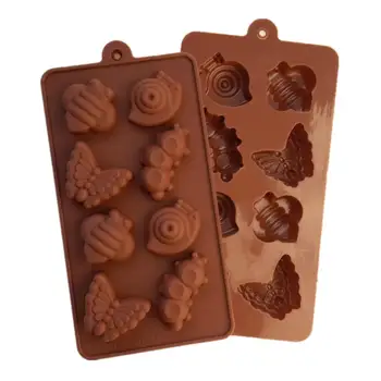 Nový Šnek Hmyz, Motýle Tvarované Čokoláda Plesne Tortu Nástroje Candy Silikónové Formy Pečenie Cupcake Tortu Vňaťou D528