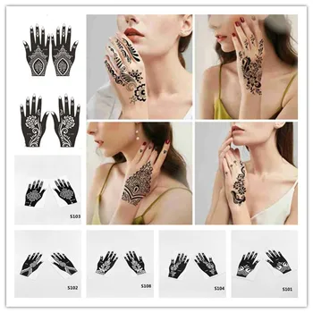 Profesionálne Henna Prípravky Na Dočasné Ručné Tetovanie Body Art Nálepky, Šablóny Svadobné Nástroj Muži Ženy India Kvet Tetovanie Vzorkovníka