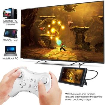 Wii U pre Controller Bezdrôtová Nabíjateľná Bluetooth-kompatibilné Duálny Analógový Regulátor Gamepad pre Wii U Pro s USB Nabíjací Kábel